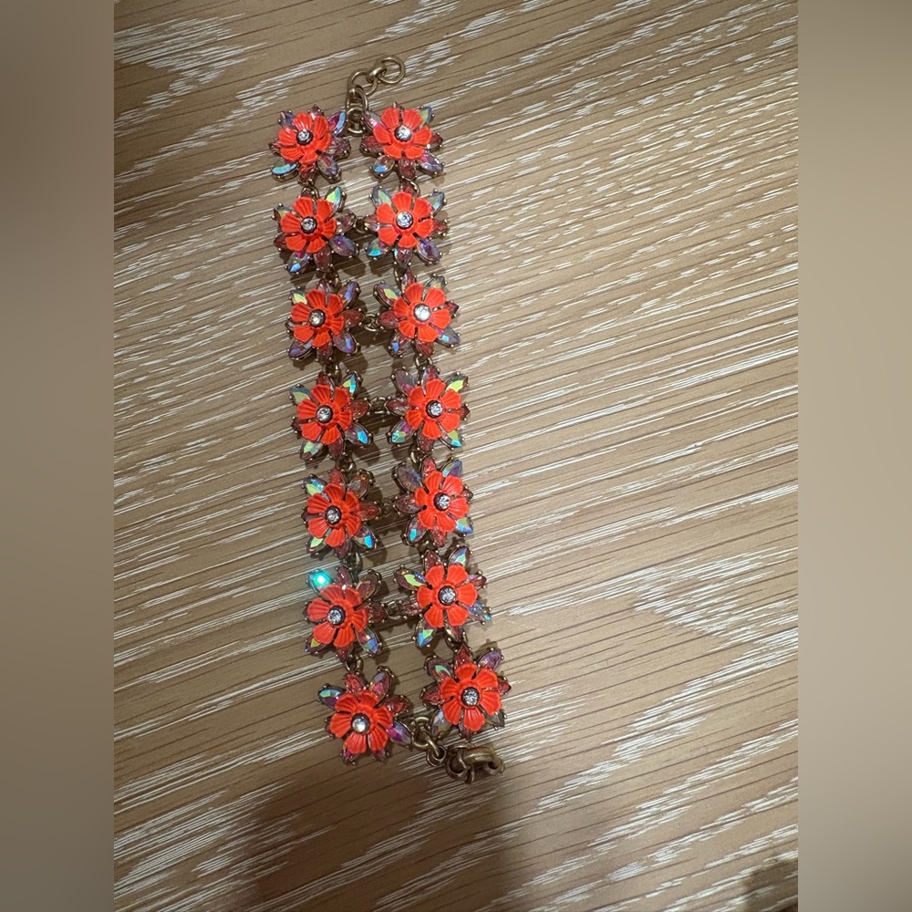 J. Crew Pansy Floral Bracelet. Like New.